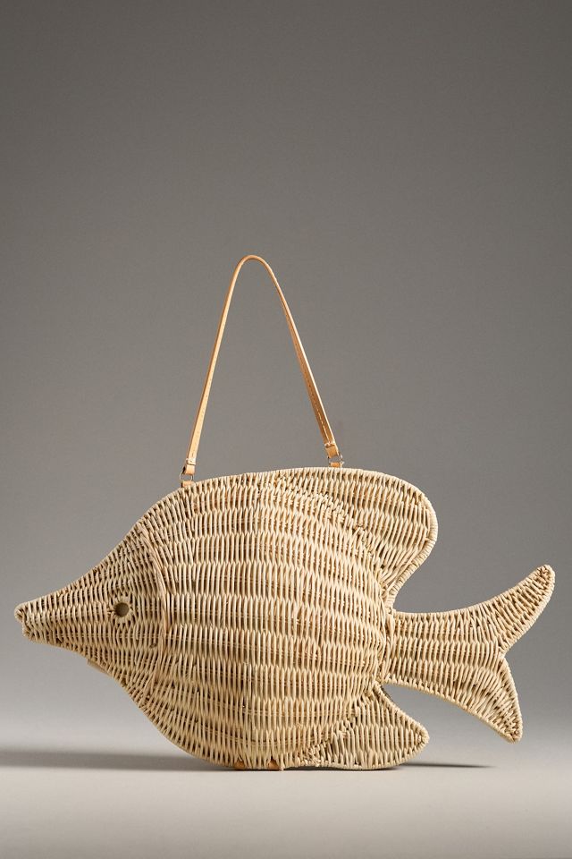 POOLSIDE The Paros Rattan Fish Tote #1