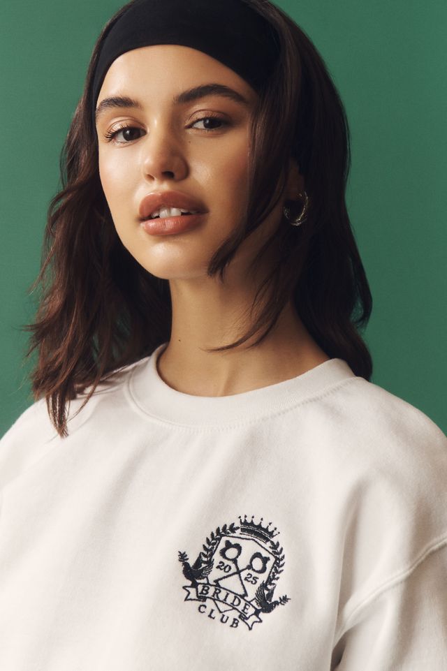 Bride Tennis Club Crew-Neck Embroidered Crest Sweatshirt #3