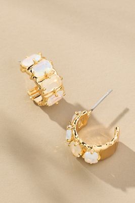Crystal Baguette Huggie Hoop Earrings