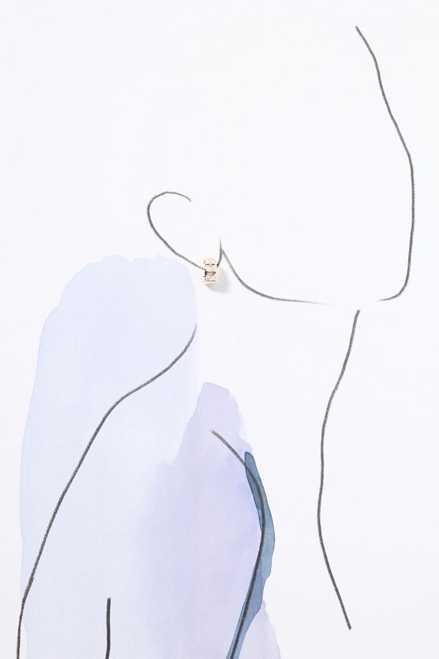 Crystal Baguette Huggie Hoop Earrings #2