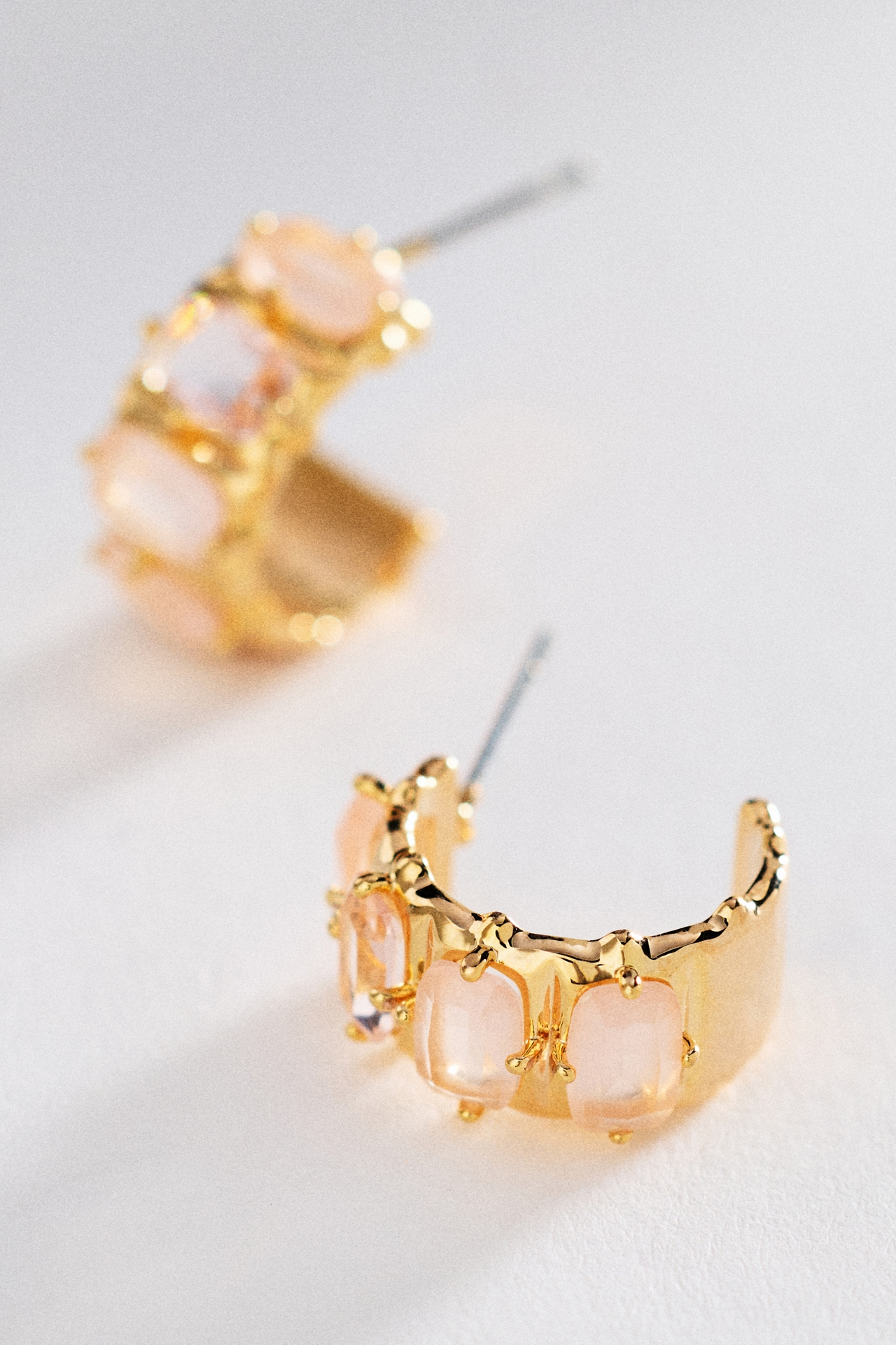 Crystal Baguette Huggie Hoop Earrings