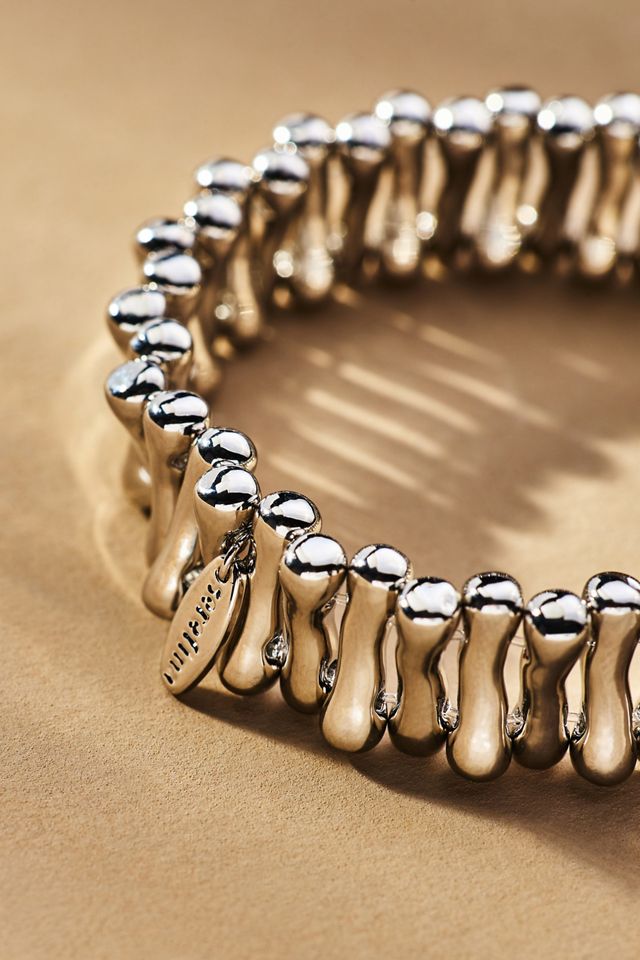Ribbed Metal Stretch Bracelet #1