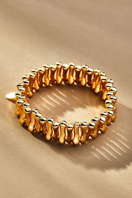 Bracelet Extensible en Métal Côtelé par en Gold - By Anthropologie - Modalova