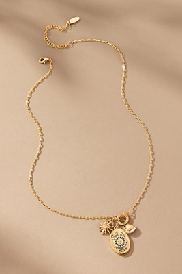 By Anthropologie Delicate Charm Cluster Necklace In Yellow