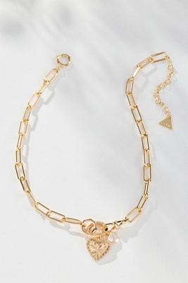By Anthropologie Thick Chain Charm Cluster Necklace