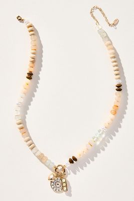 Beaded Charm Cluster Necklace