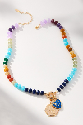 Beaded Charm Cluster Necklace | Anthropologie