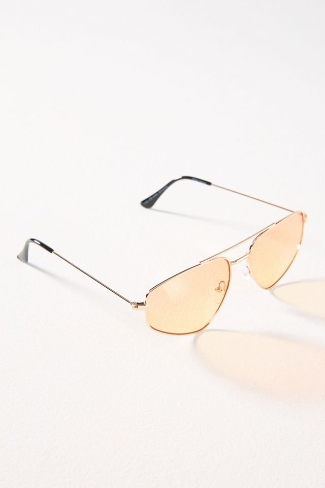 Rectangle Wire Aviator Sunglasses #1