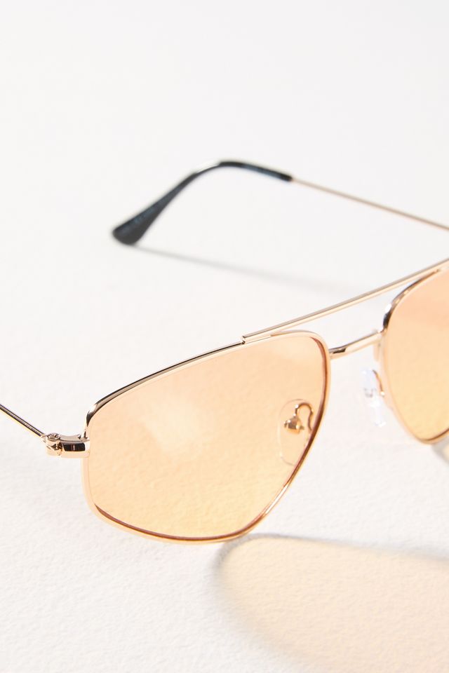 Rectangle Wire Aviator Sunglasses #2