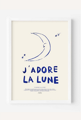 Nephthys Illustrated J'adore La Lune Wall Art