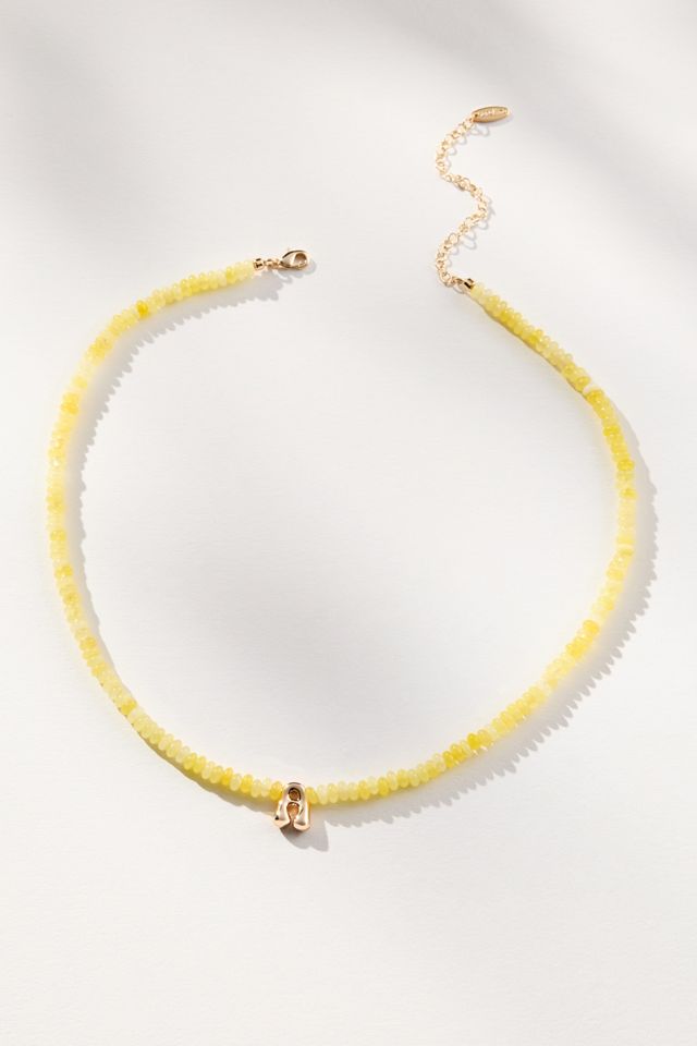 Beaded Mini Bubble Letter Monogram Necklace #1