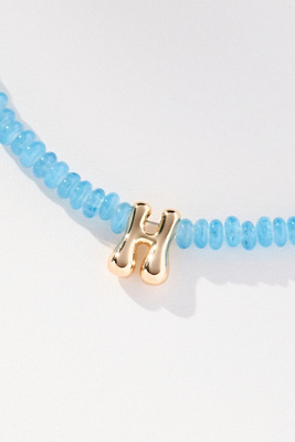 Beaded Mini Bubble Letter Monogram Necklace product page