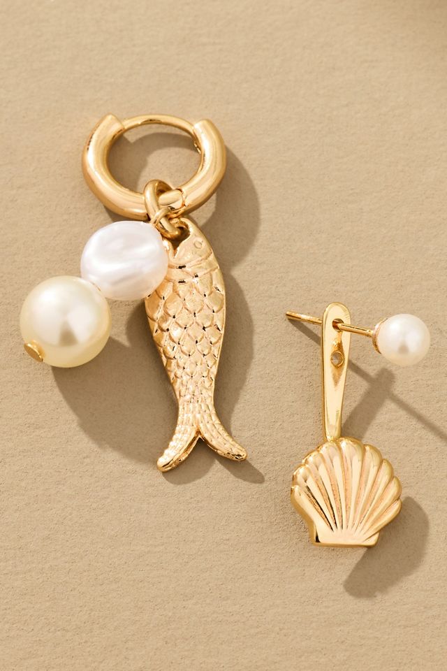 Icon Charm Huggie Hoop Earrings, Set of Anthropologie