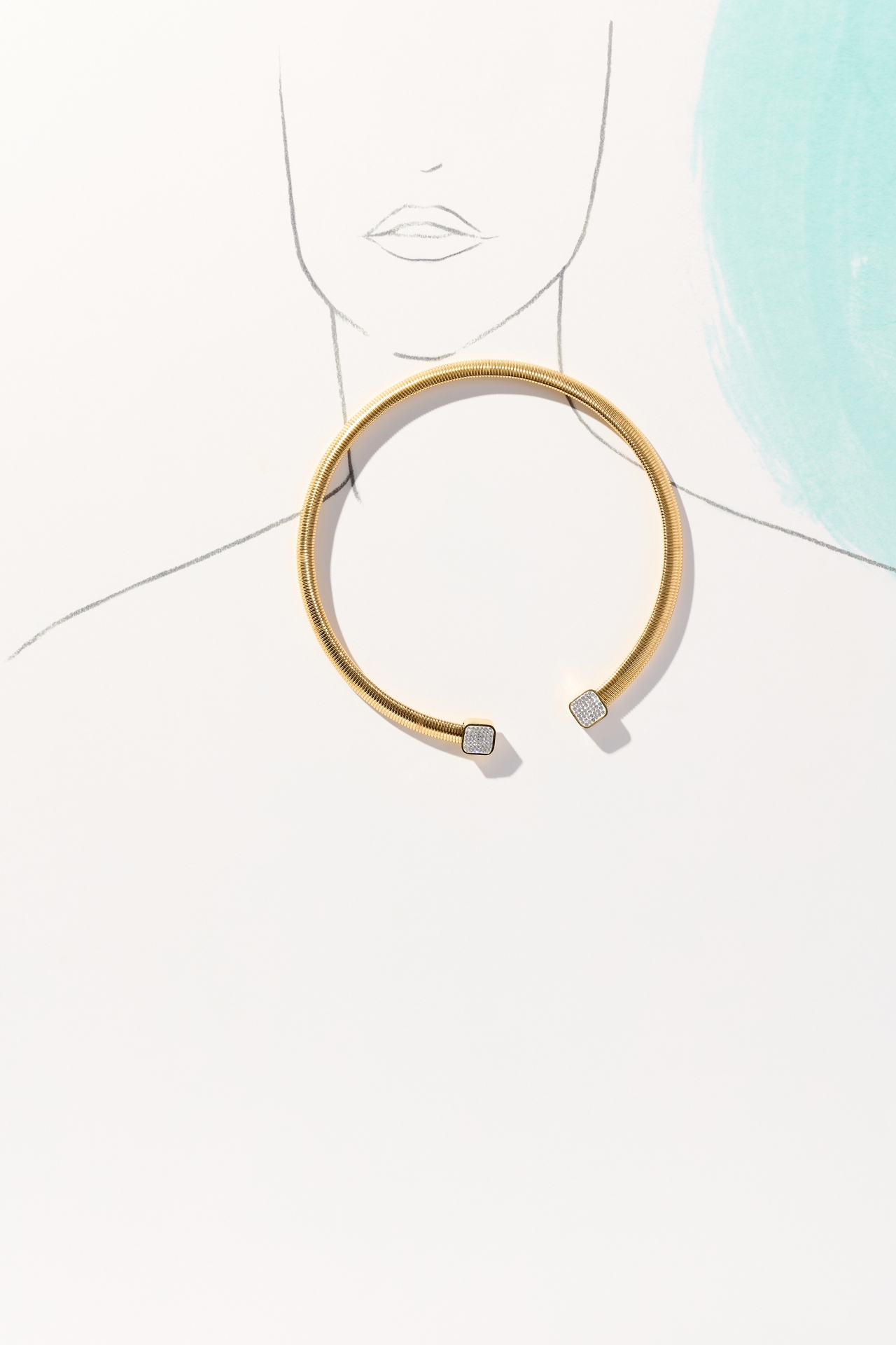 Pavé-Tip Collar Necklace