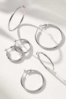 Delicate Hoop Earrings, Set of 3