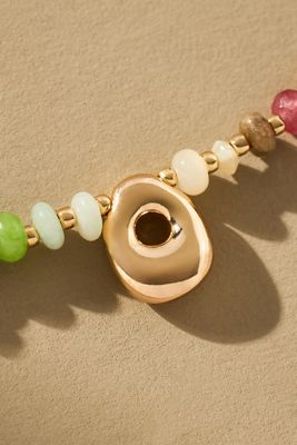 Beaded Mini Bubble Letter Monogram Necklace