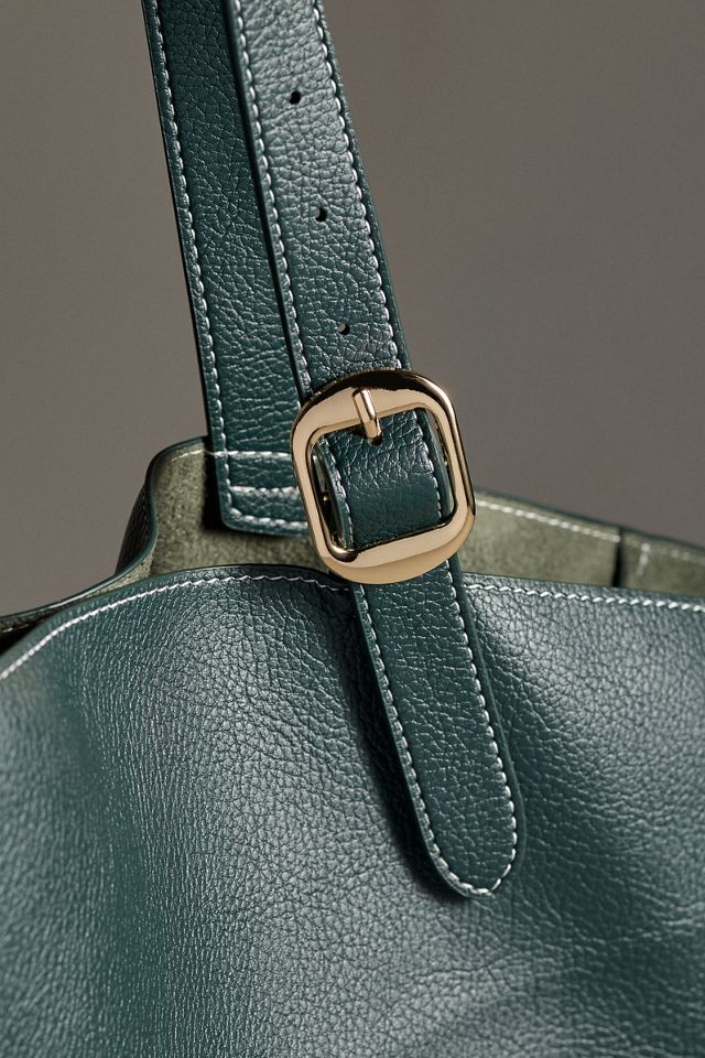 Slouchy Buckle-Strap Tote Bag #2