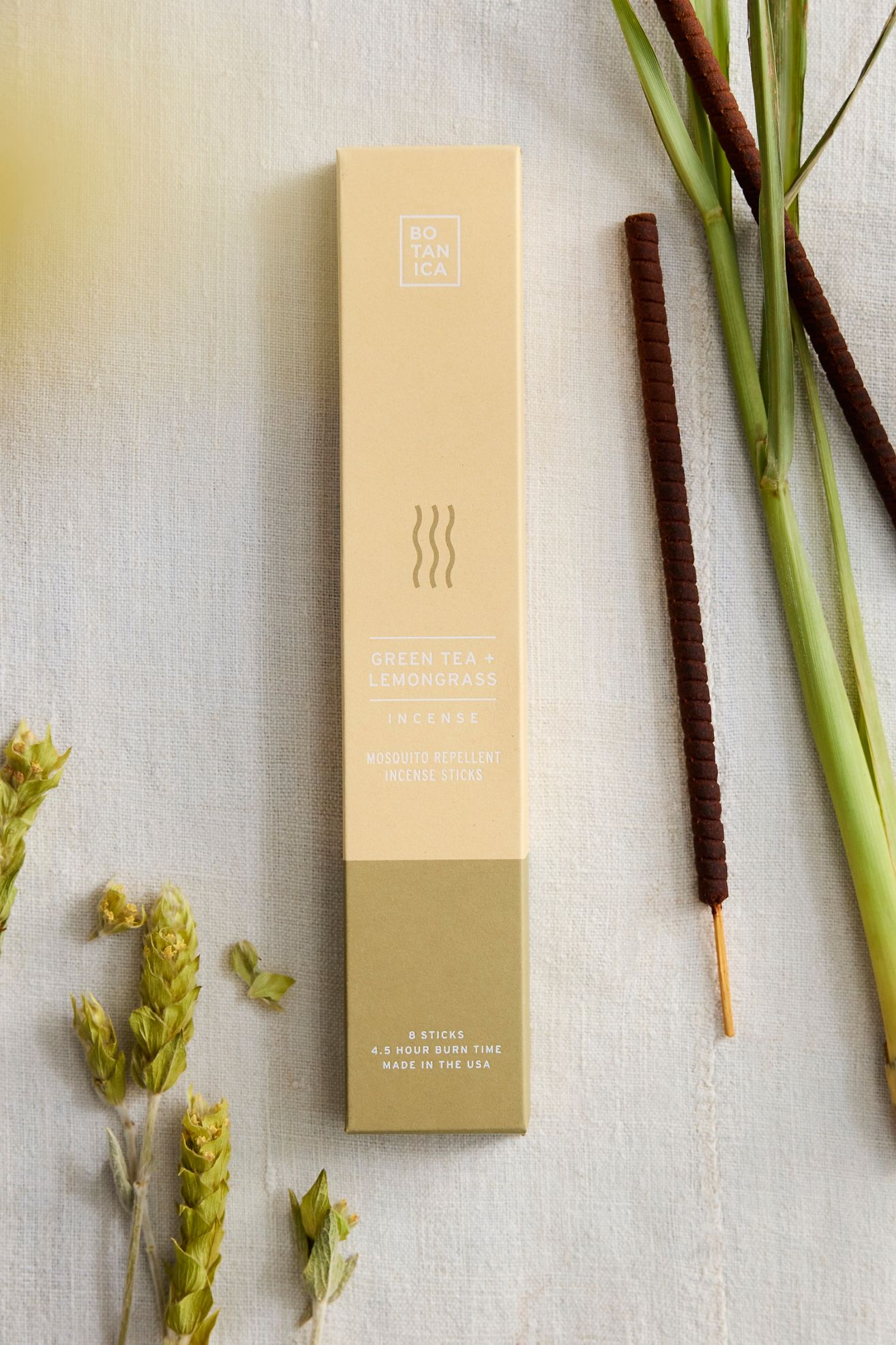 Outdoor Incense Sticks, Botanica - GREEN TEA + LEMONGRASS, One Size