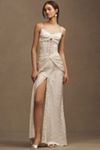 For Love & Lemons Ophelia Floral Satin Corset Maxi Slip Dress