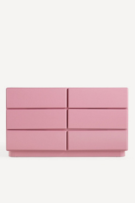 Anthropologie Wright Lacquer Six-drawer Dresser In Pink