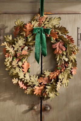 Terrain Faux Oak Leaves Wreath In Multi