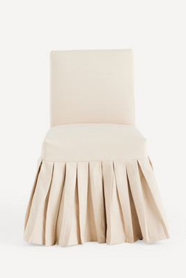 Anthropologie Layla Ruffle Slipcover In Neutral