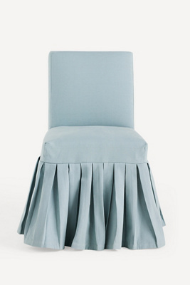 Anthropologie Layla Ruffle Slipcover In Blue