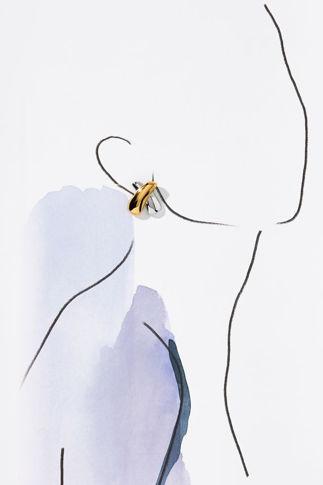 Mixed Metal X Post Earrings #2