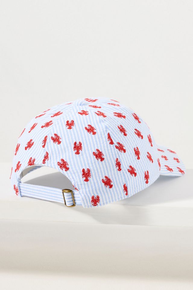 Coney Island Picnic Embroidered Seersucker Baseball Cap #1