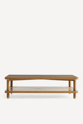 Anthropologie Huge Oak Coffee Table In Brown