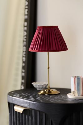 Pooky Reed Cordless Portable Metal Ruched Shade Table Lamp