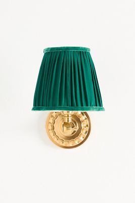 Pooky Rose Ruched Shade & Metal Sconce Wall Light