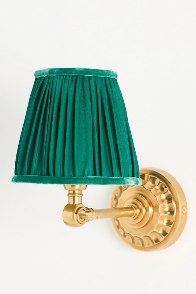 Pooky Rose Ruched Shade & Metal Sconce Wall Light #2