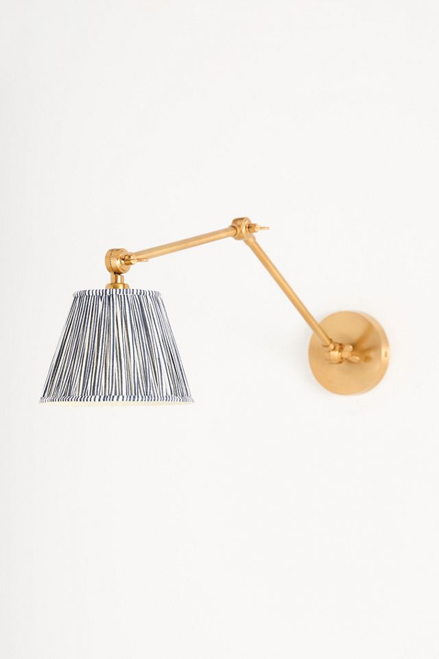 Pooky Stork Ruched Shade Metal Articulating Sconce Wall Light #1