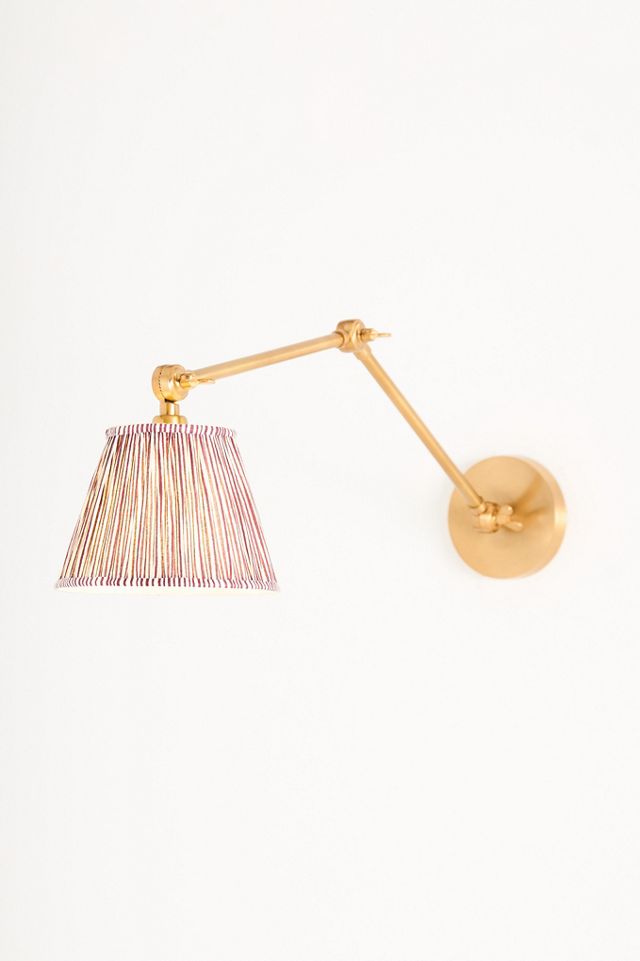 Pooky Stork Ruched Shade Metal Articulating Sconce Wall Light #1