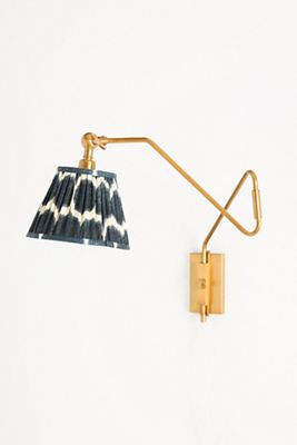 Pooky Cooper Ruched Shade Metal Pivoting Sconce Wall Light