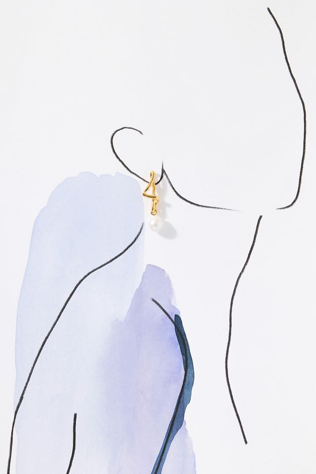 Missoma Molten Baroque Pearl Mismatched Drop Earrings #3