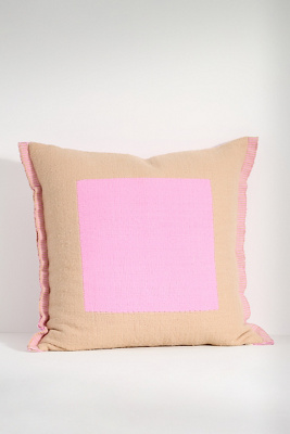 Anthropologie Colorblock Cotton Pillow
