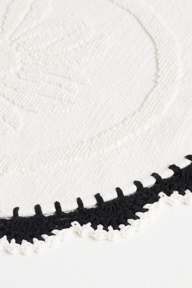 Solid Crochet Cotton Bath Mat