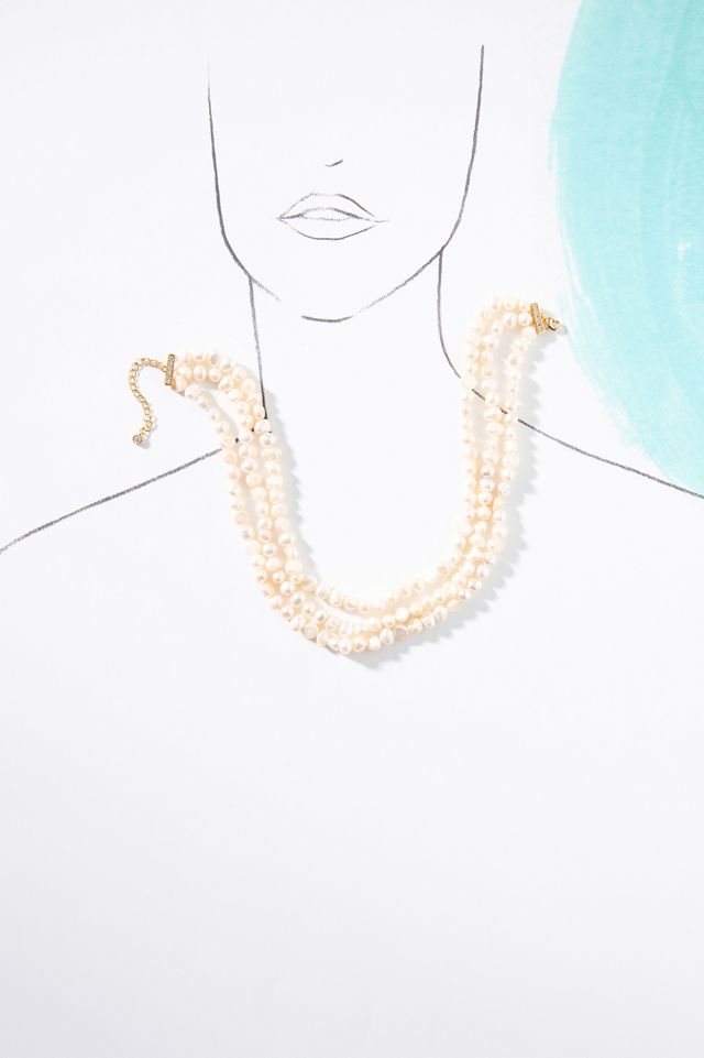 Untamed Petals Ocean Freshwater Pearl Choker Necklace #1