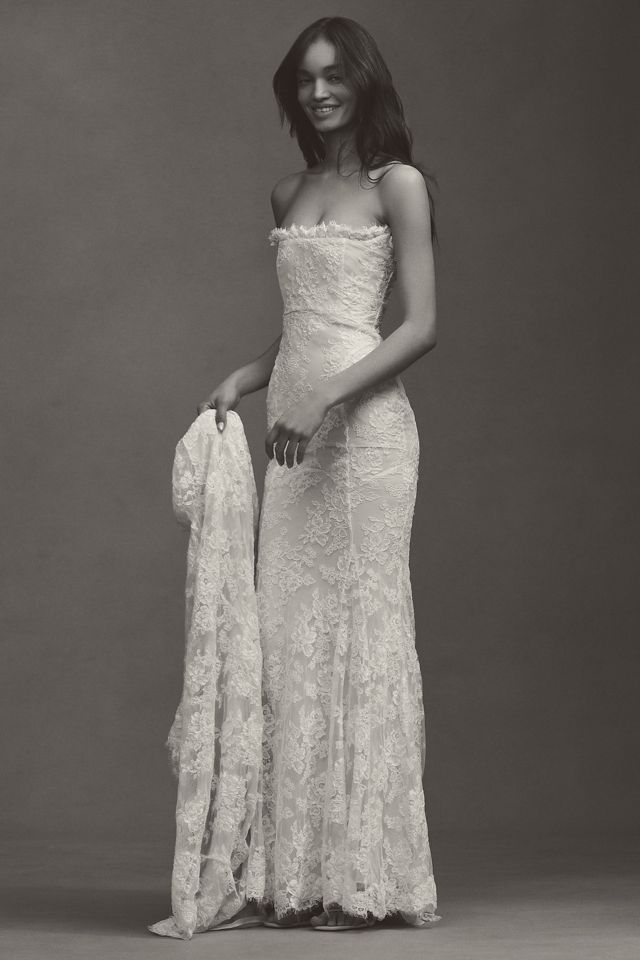 Daughters of Simone Sequoia Lace Off-The-Shoulder Long-Sleeve Mermaid Wedding Gown #6