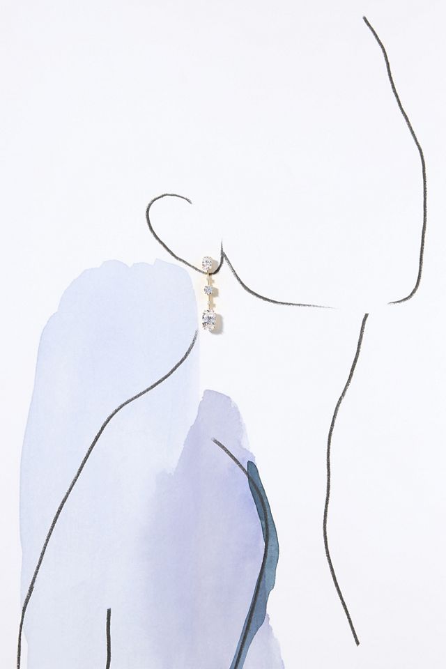 NADRI Evelyn Multi Oval Crystal Linear Drop Earrings #1