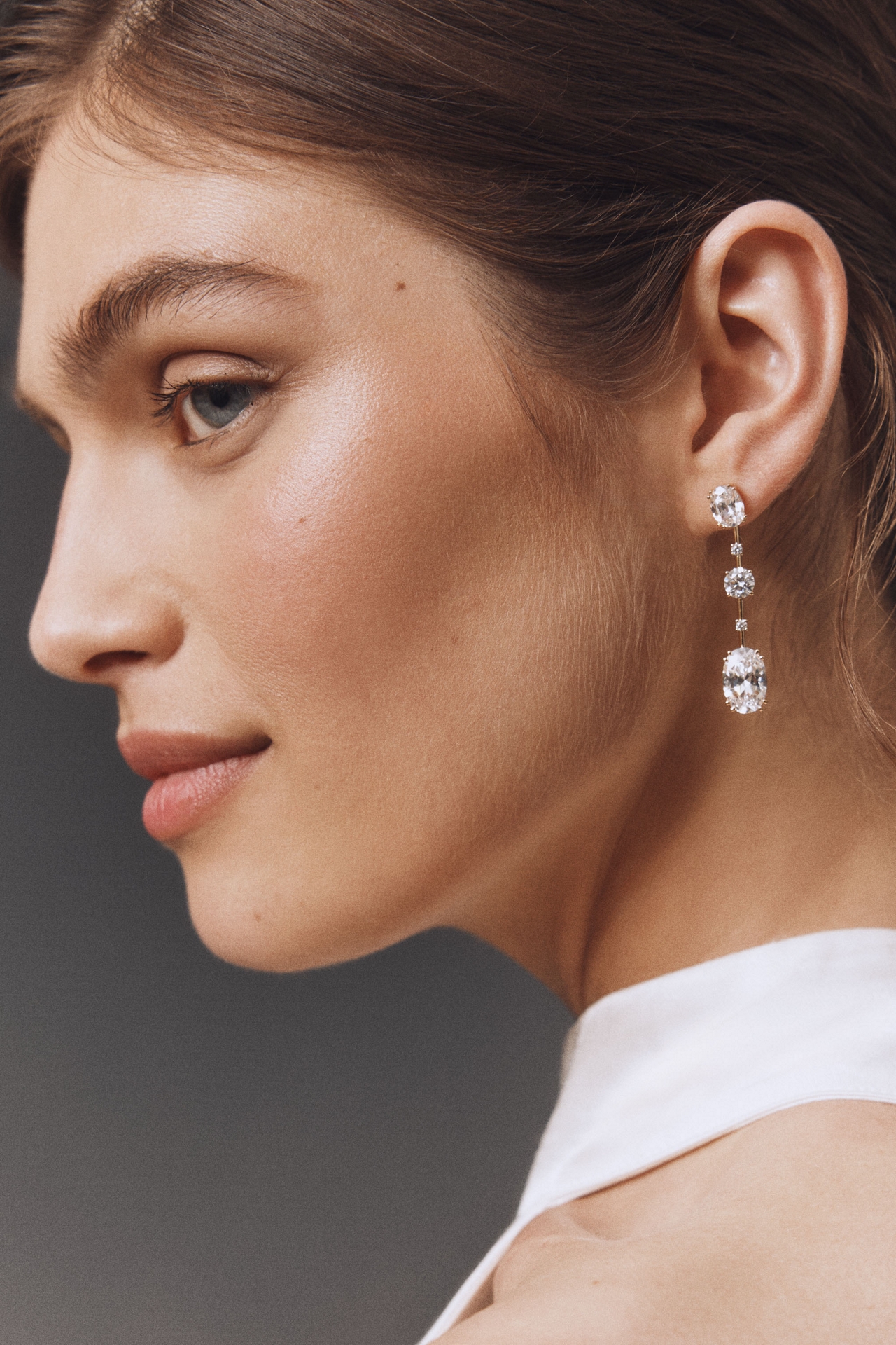 NADRI Evelyn Multi Oval Crystal Linear Drop Earrings