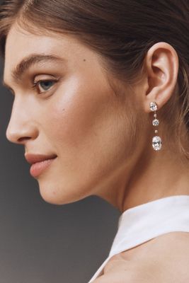NADRI Evelyn Multi Oval Crystal Linear Drop Earrings