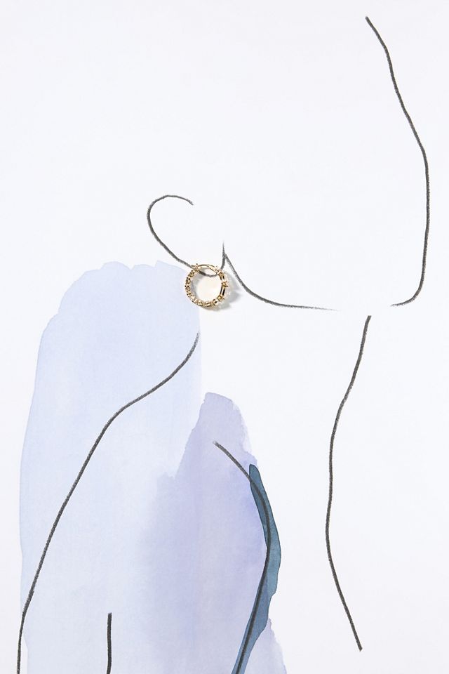 NADRI Chunky Crystal Inside-Out Hoop Earrings #1