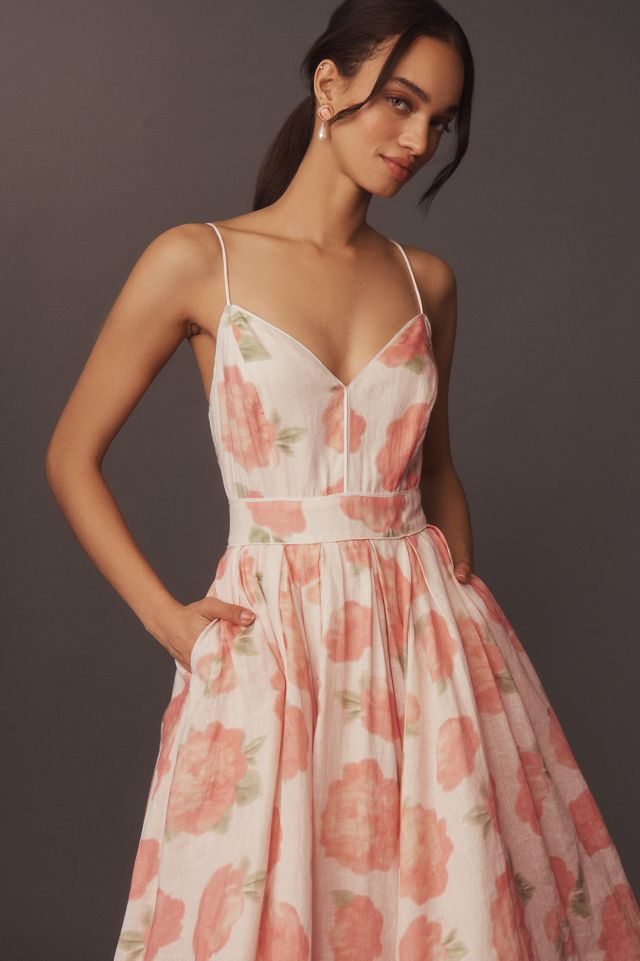 BHLDN Sophie Linen Fit & Flare Midi Dress #1