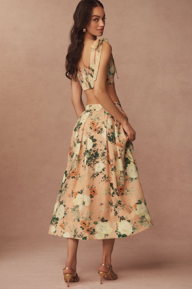 BHLDN Bailey Linen Blend Cami & Midi Skirt Set #2