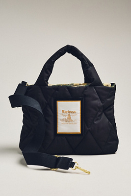 Barbour Mariah Quilted Mini Tote Bag In Black