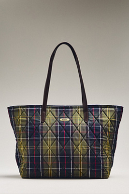 Barbour Birch Tartan Tote Bag In Green