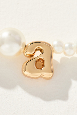 By Anthropologie Pearl Monogram Necklace